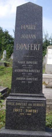 Bonfert Johann 1816-1897 Bonfert Katharina 1821-1892 Grabstein